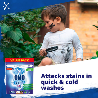 Omo Active Laundry Capsules 3-in-1 50 Pack
