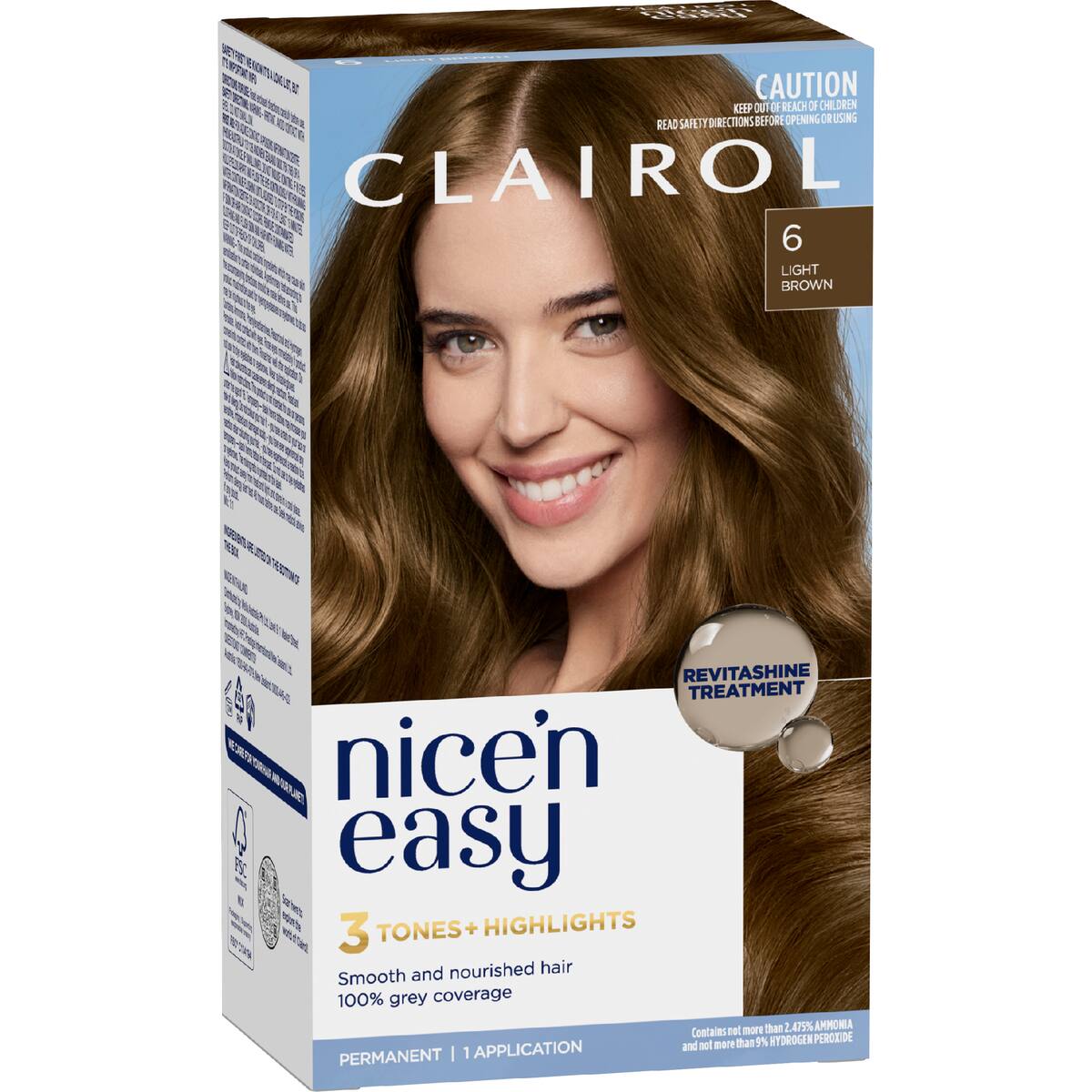 Clairol Nice 'N Easy Permanent 6 Light Brown Hair Colour Each