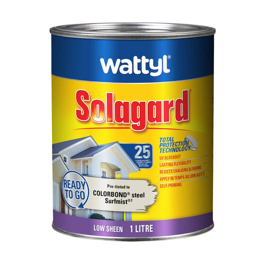 Wattyl Solagard Exterior Paint - 1L - Surfmist - Low Sheen