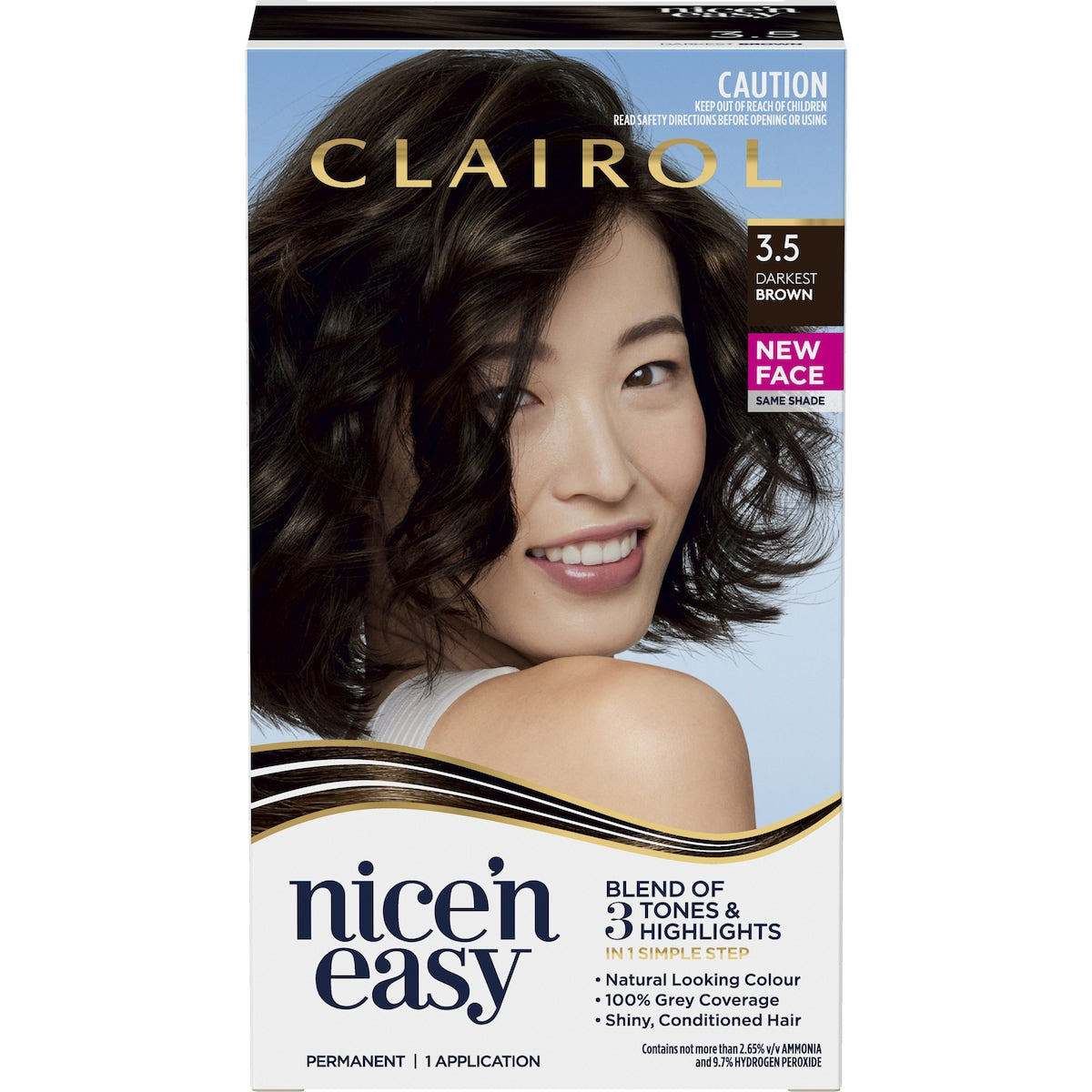 Clairol Nice N Easy Permanent 3.5 Darkest Brown Hair Colour Each