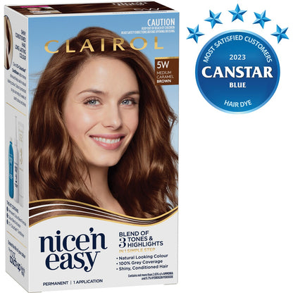 Clairol Nice 'N Easy Permanent 5W Caramel Brown Hair Colour each