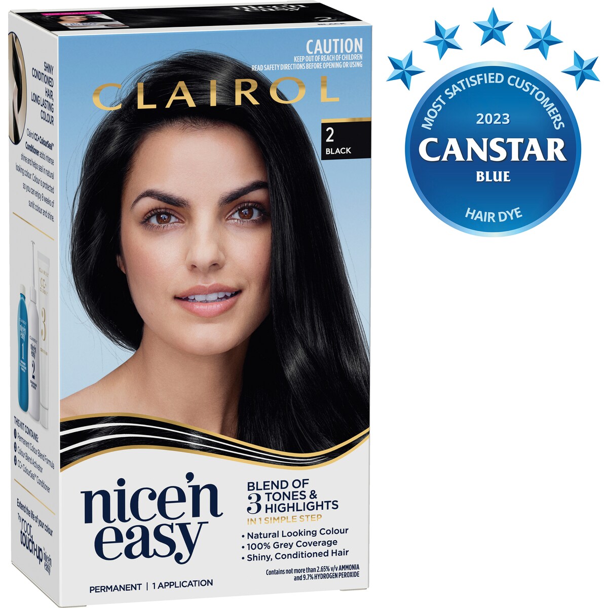 Clairol Nice 'N Easy Permanent 2 Black Hair Colour each