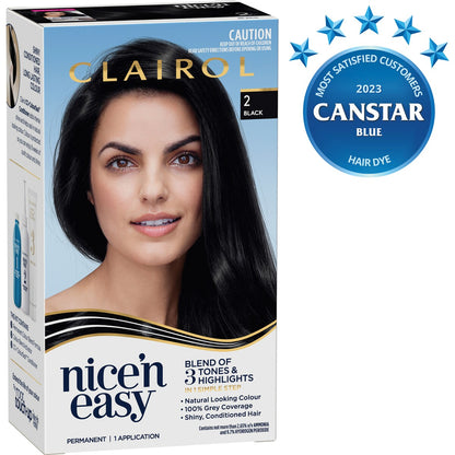 Clairol Nice 'N Easy Permanent 2 Black Hair Colour each
