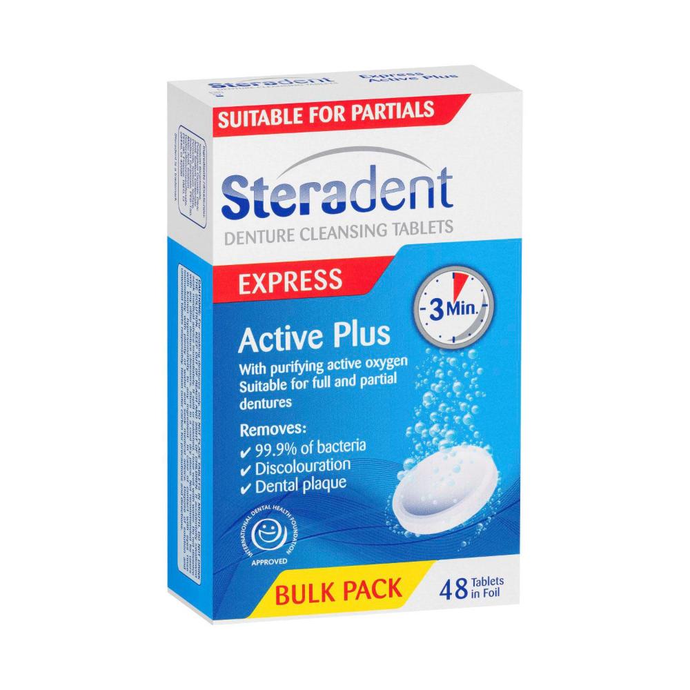 Steradent Active Plus Denture Cleaner Tablets - 48 pack