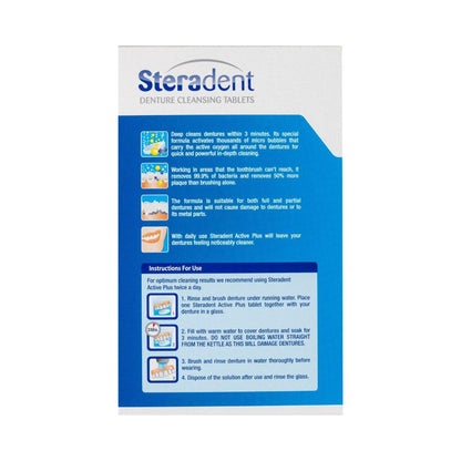 Steradent Active Plus Denture Cleaner Tablets - 48 pack