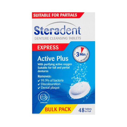 Steradent Active Plus Denture Cleaner Tablets - 48 pack