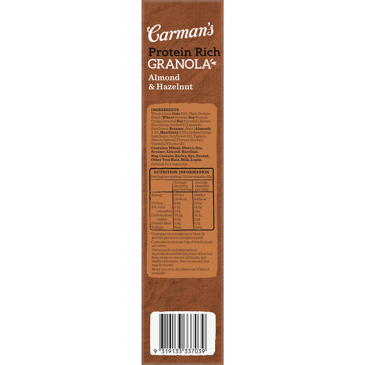 Carmans Granola Protein Rich Almond & Hazelnut 450g