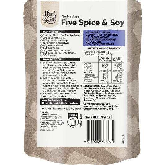 Hart & Soul Chinese Style Five Spice & Soy Stir Fry Recipe Base 80g