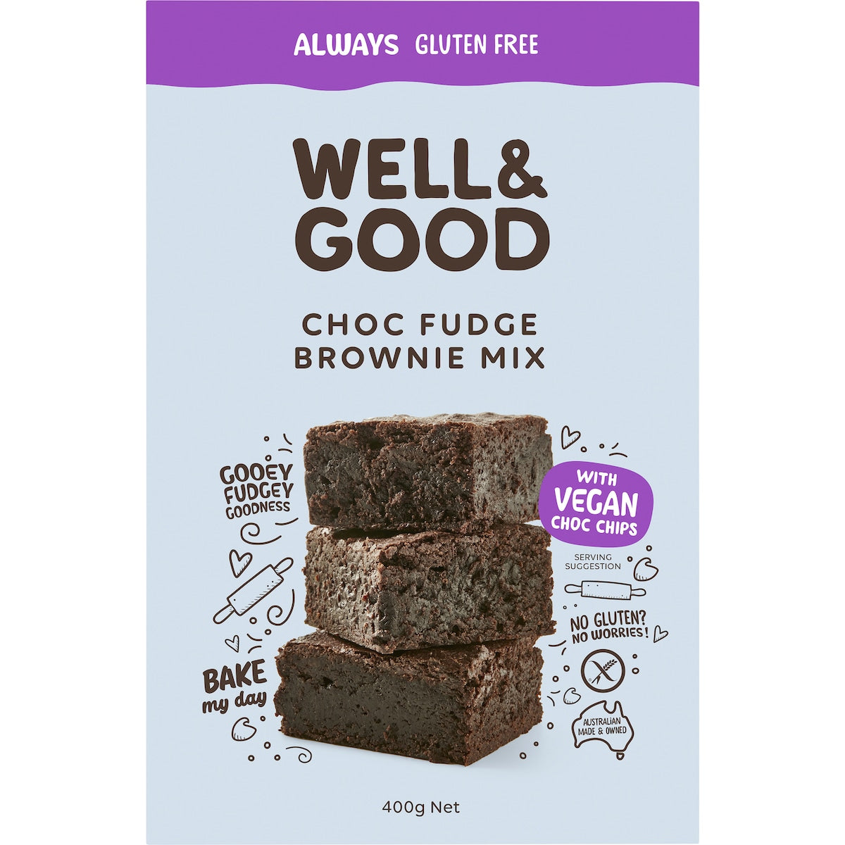 Well & Good Gluten Free Choc Fudge Brownie Mix 400g