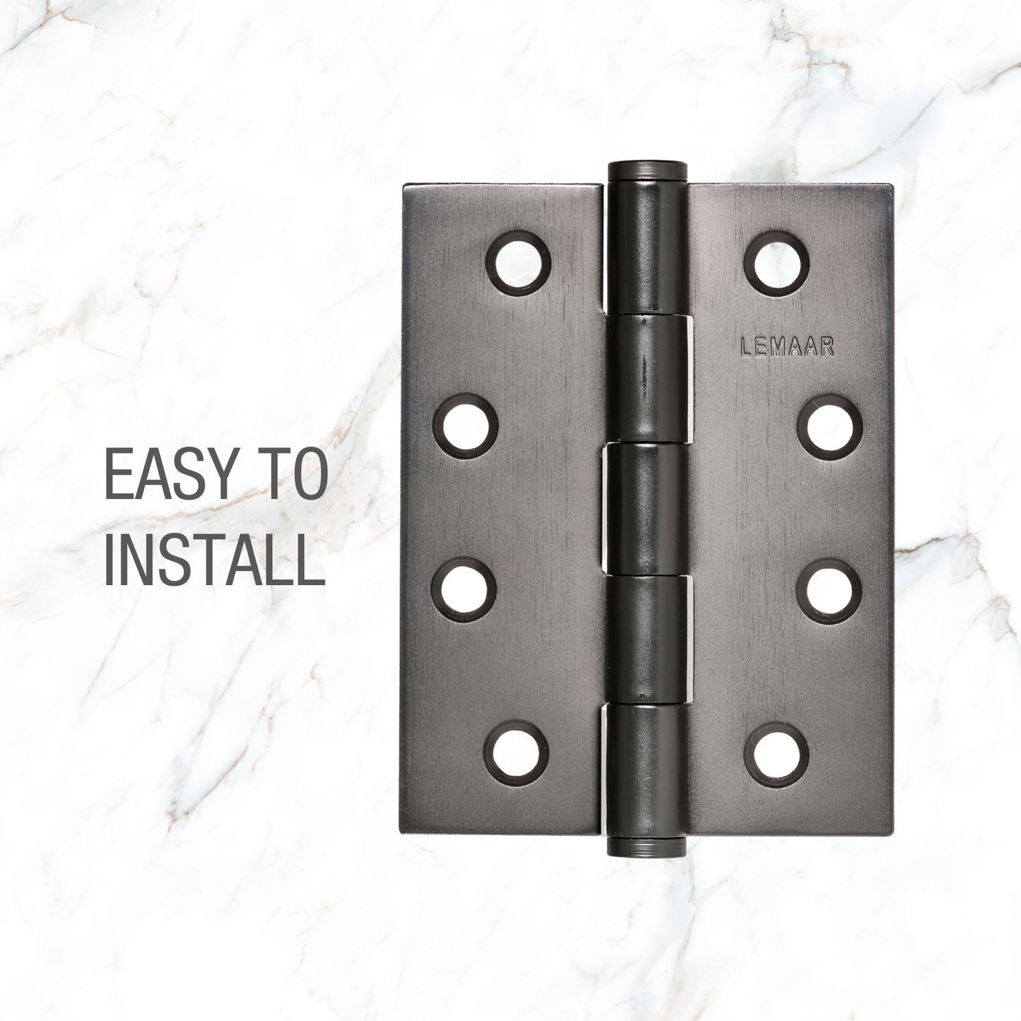 Lemaar Gun Metal Grey Hinge - 100mm x 75mm x 2.5mm - Fixed Pin