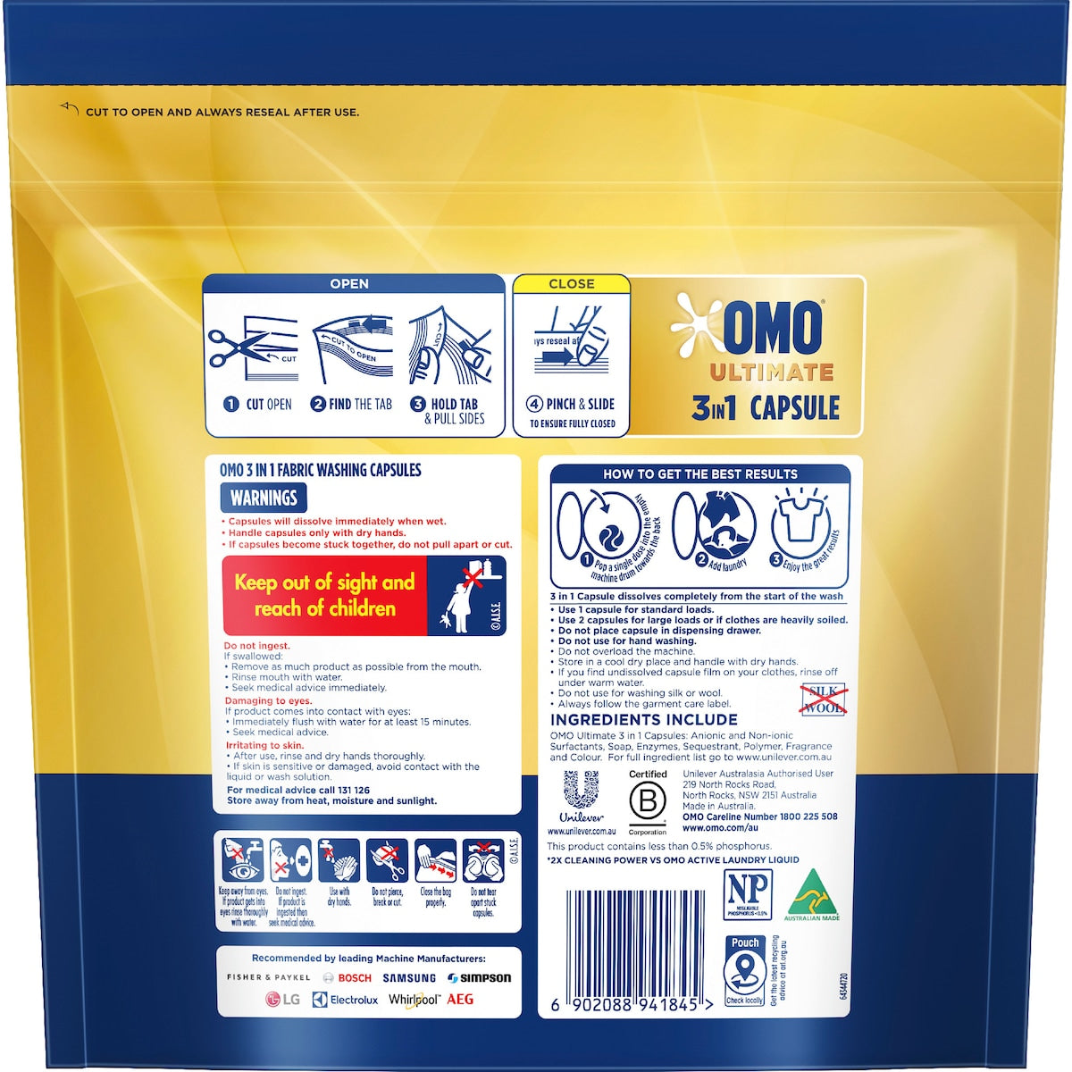 Omo Ultimate Laundry Capsules 3 In 1 28 Pack