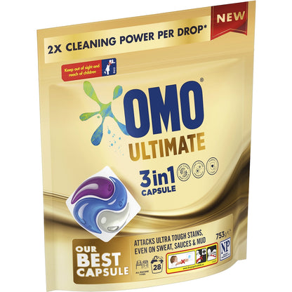 Omo Ultimate Laundry Capsules 3 In 1 28 Pack
