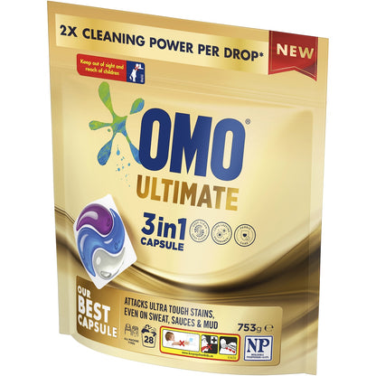 Omo Ultimate Laundry Capsules 3 In 1 28 Pack