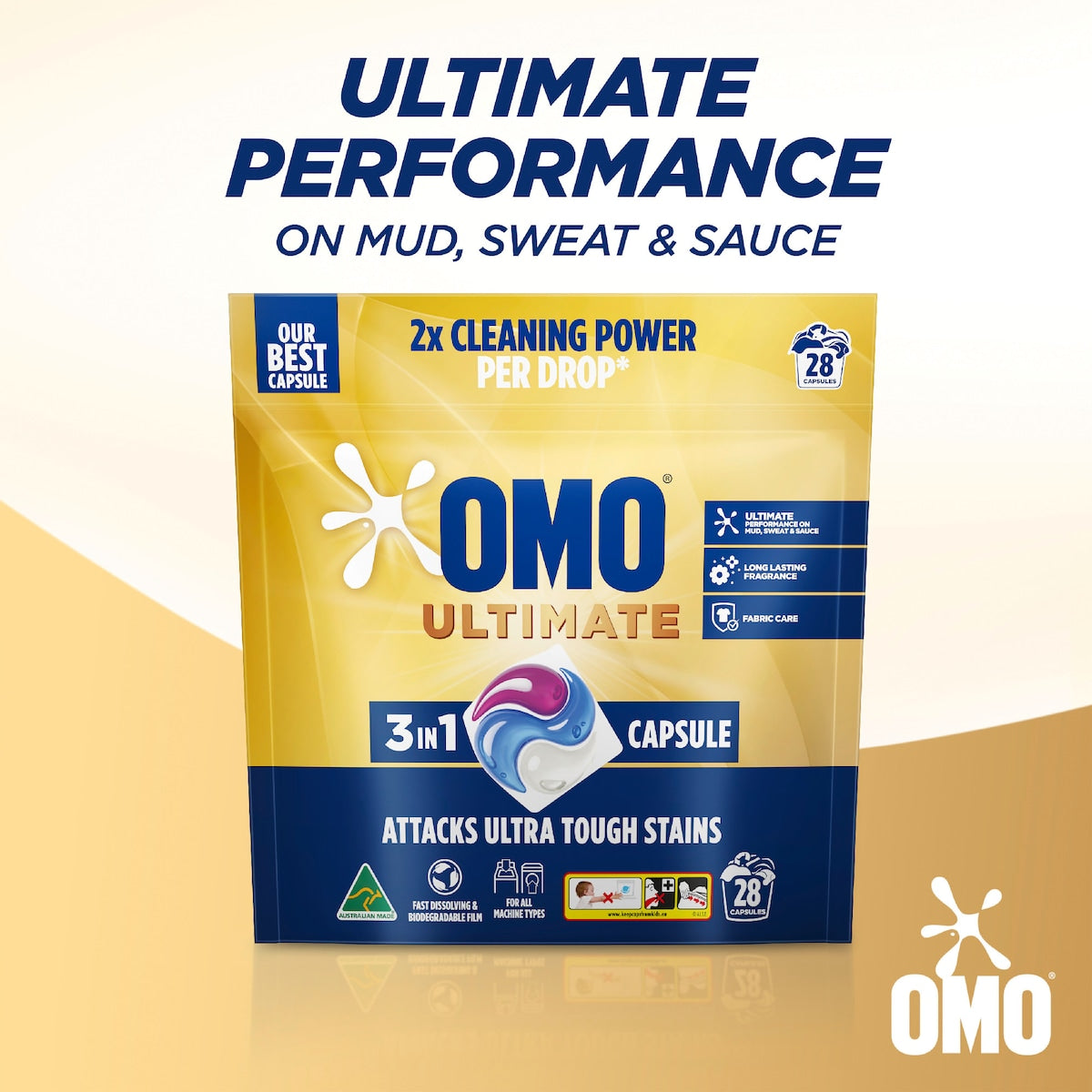 Omo Ultimate Laundry Capsules 3 In 1 28 Pack