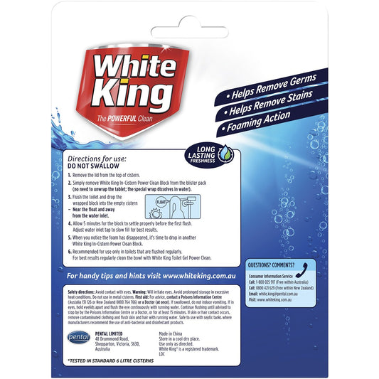 White King Power Clean In Cistern Bleach & Blue 2 pack