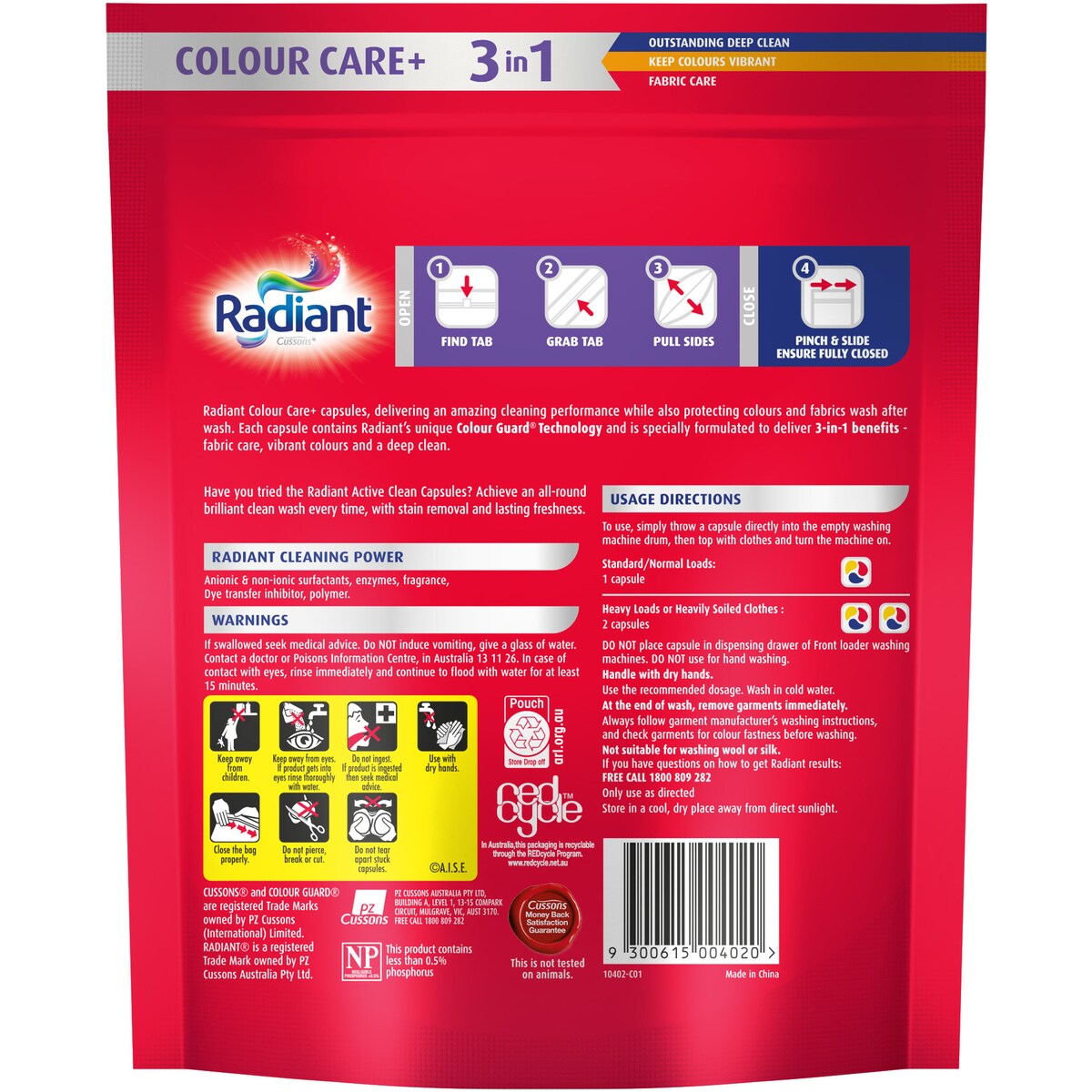 Radiant Colour Care+ Liquid Laundry Capsules Detergent Washing 28 Pack