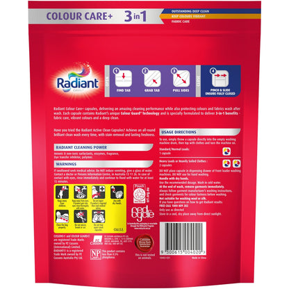 Radiant Colour Care+ Liquid Laundry Capsules Detergent Washing 28 Pack
