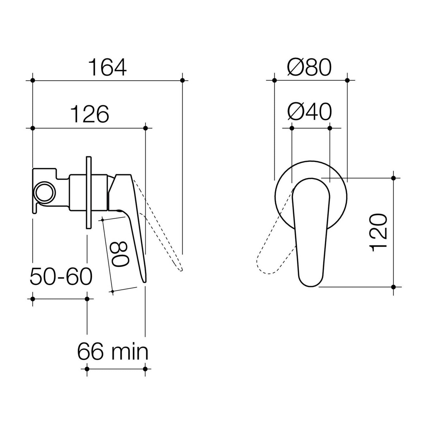 Homecare By Caroma Bath Shower Mixer - Brushed Nickel - 80 x 120mm