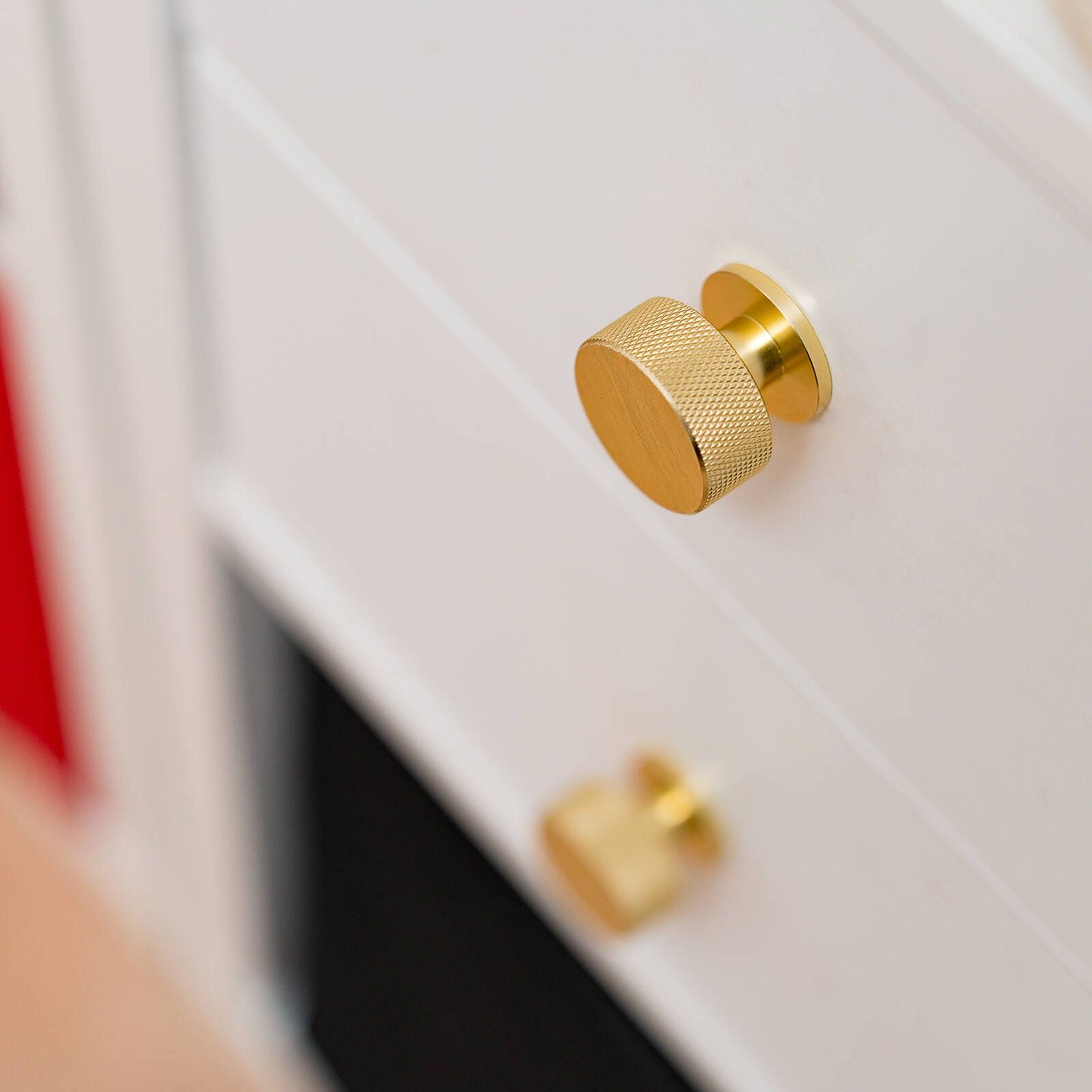 Taskmaster Knurled Cabinet Knobs - 32mm - Brushed Brass - 4 Pack