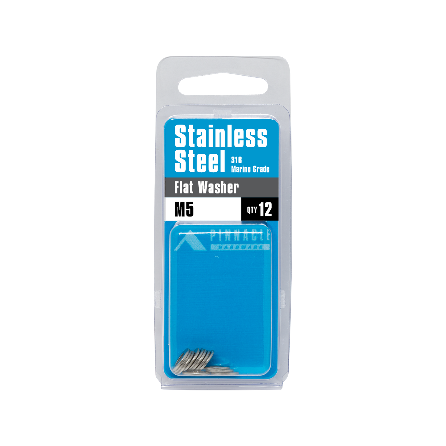 Pinnacle Stainless Steel Flat Washer - M5 - 12 Pack