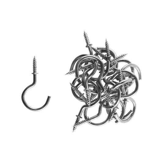 Everhang Cup Hooks - 21mm - Zinc Plated - 20 Pack - Easy to Install