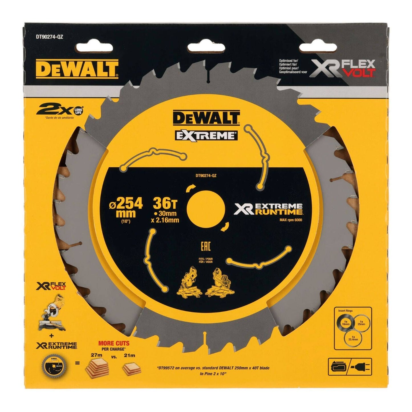 Dewalt XR Circular Saw Blade - 254mm - 36T