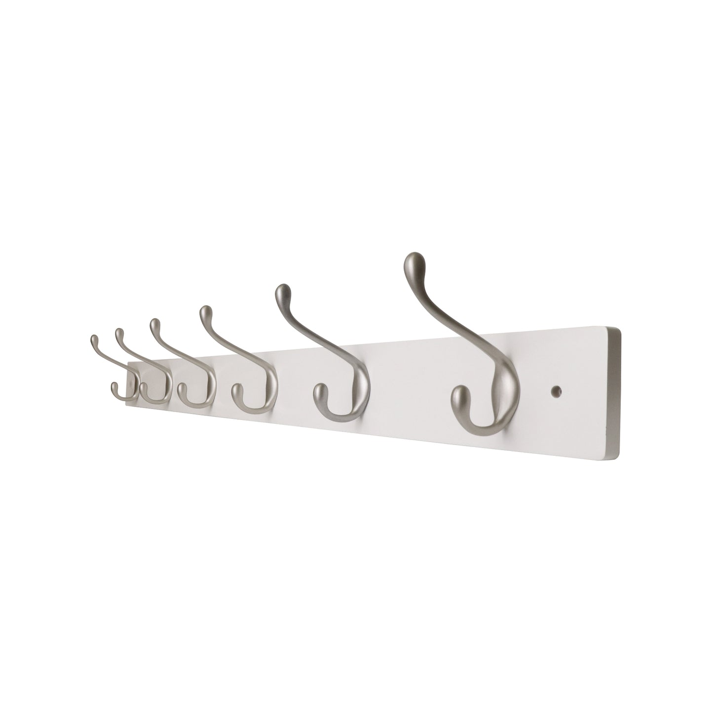 Adoored 6 Hook Satin Chrome MDF Hook Rack White