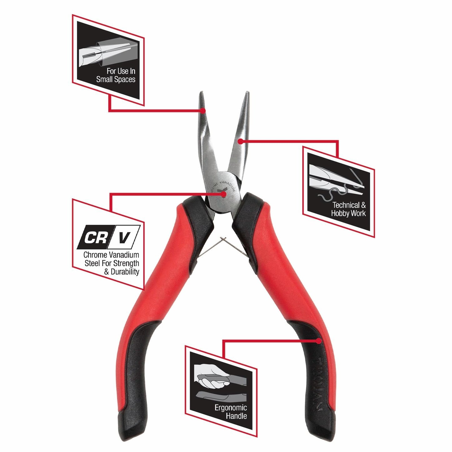 Trojan Mini Bent Nose Plier - 125mm