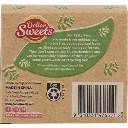 Dollar Sweets Unbleached Patty Pans Large 100 Pack
