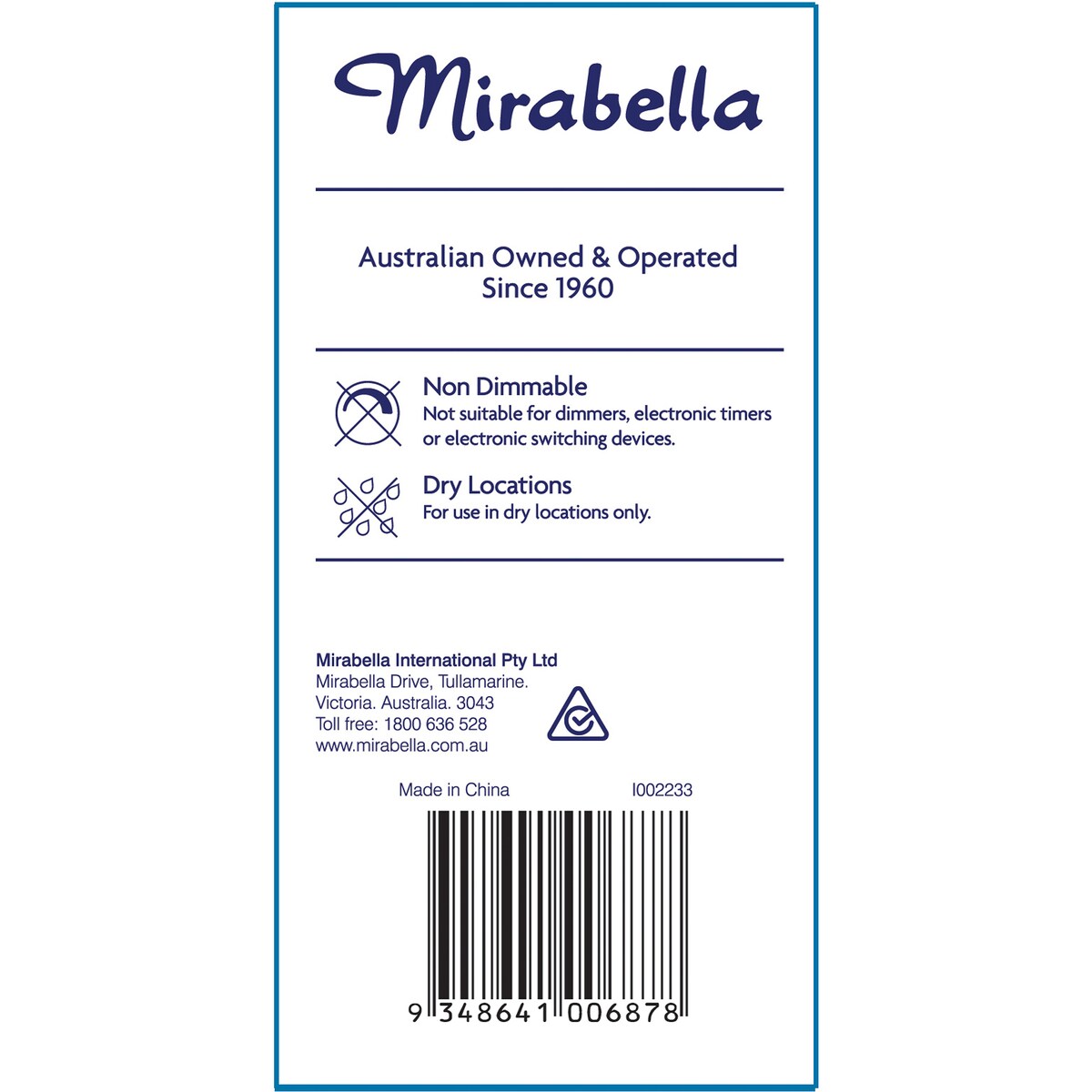 Mirabella LED GLS Filament Edison Screw 8W 1000lm Warm White Globe each