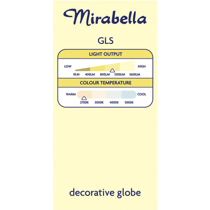 Mirabella LED GLS Filament Edison Screw 8W 1000lm Warm White Globe each