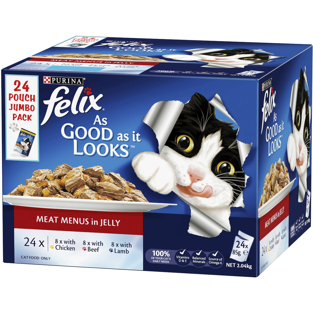 Felix Meat Menus In Jelly Wet Cat Food 85g X 24 Pack