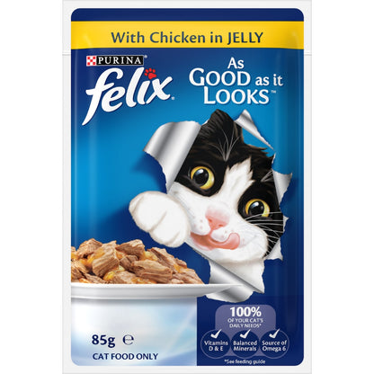Felix Meat Menus In Jelly Wet Cat Food 85g X 24 Pack