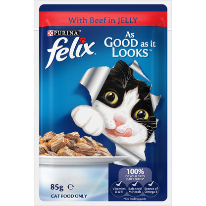 Felix Meat Menus In Jelly Wet Cat Food 85g X 24 Pack