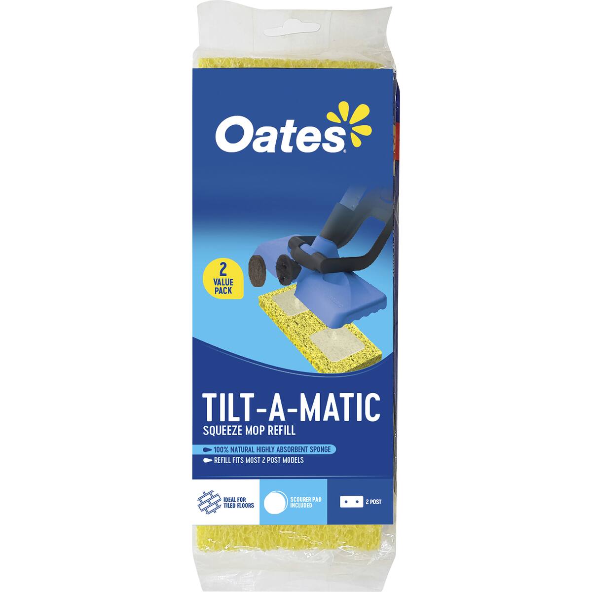 Oates Mop Tiltamatic Sponge Refill 2 Pack