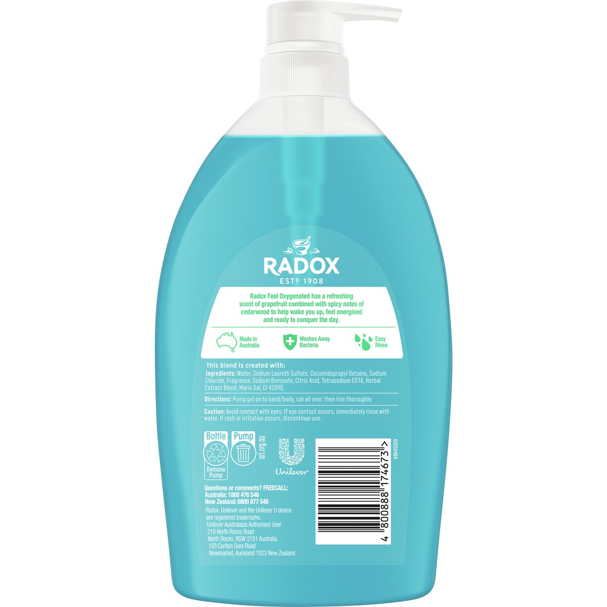 Radox Shower Gel Feel Oxygenated 1 L