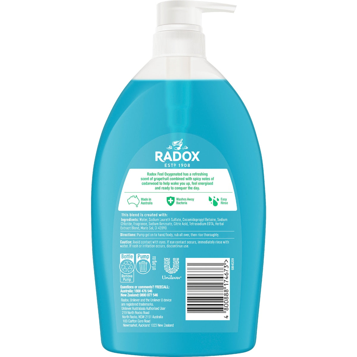 Radox Shower Gel Feel Oxygenated 1l