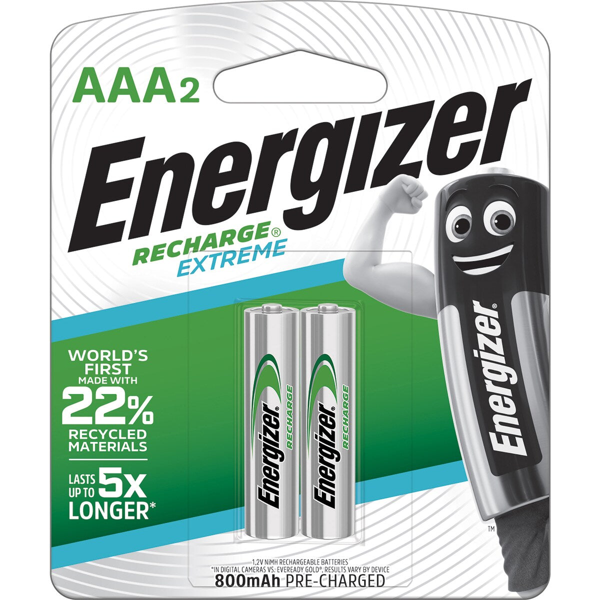 Energizer Recharge Extreme Rechargeable Aaa Batteries 2 Pack