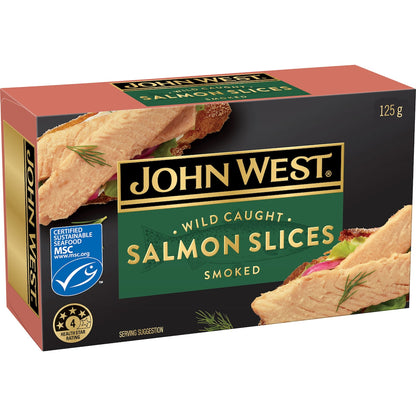 John West Wild Caught Salmon Slices Naturally Smoked 125g