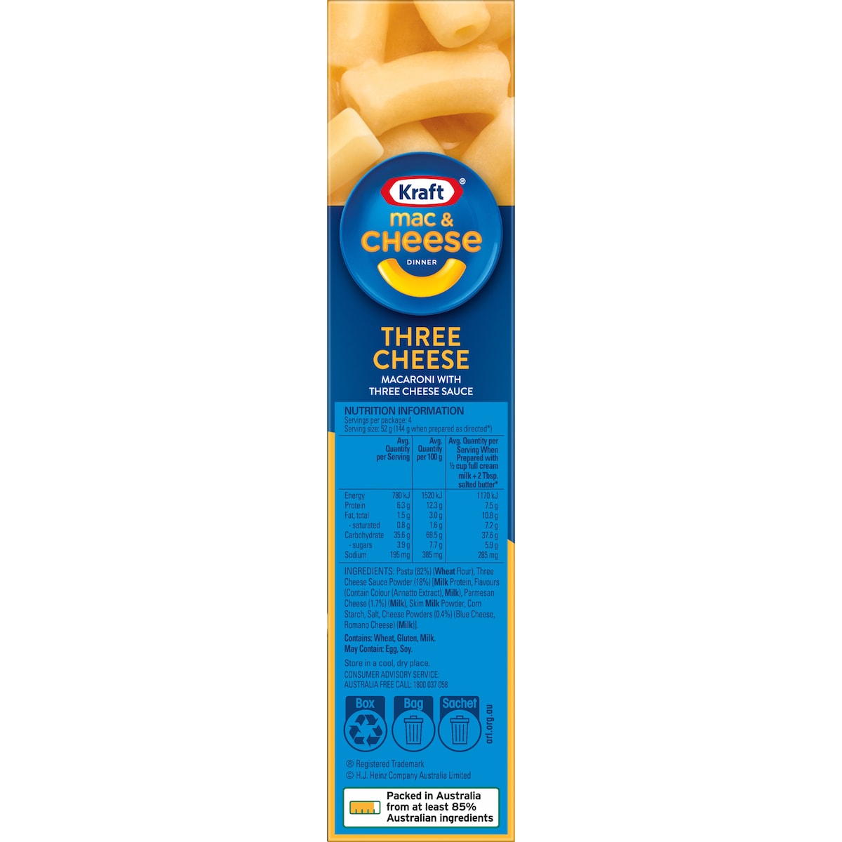 Kraft Mac & Cheese Dinner Three Cheese 205g