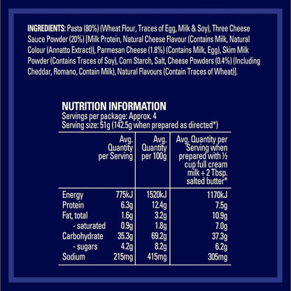 Kraft Mac & Cheese Dinner Three Cheese 205g