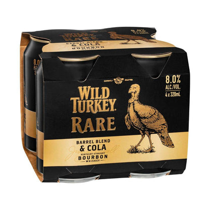 Wild Turkey Rare & Cola Can 8% 320ml - 4 Pack