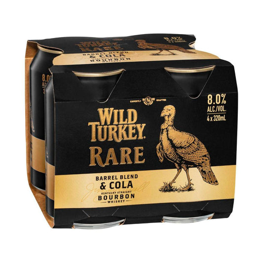 Wild Turkey Rare & Cola Can 8% 320ml - 4 Pack