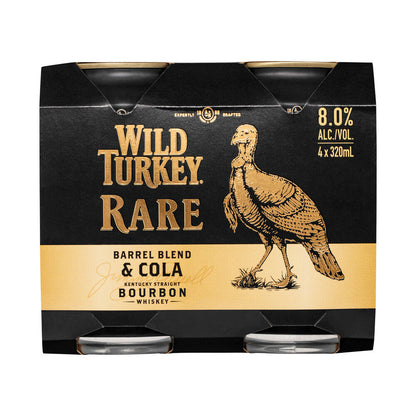Wild Turkey Rare & Cola Can 8% 320ml - 4 Pack