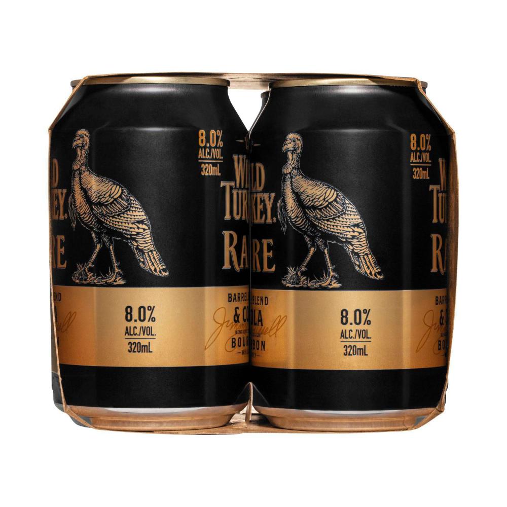 Wild Turkey Rare & Cola Can 8% 320ml - 4 Pack