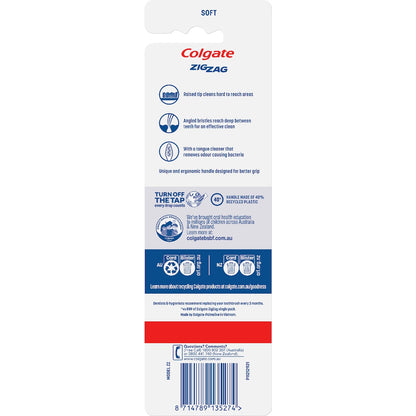 Colgate Toothbrush Zig Zag Soft Daily Clean Value 3 Pack