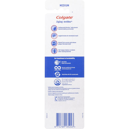 Colgate Manual Toothbrush Zig Zag Interdental Clean Med Value 3 Pack