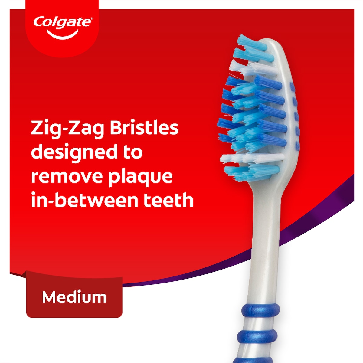Colgate Toothbrush Zig Zag Medium Daily Clean Value 3 Pack