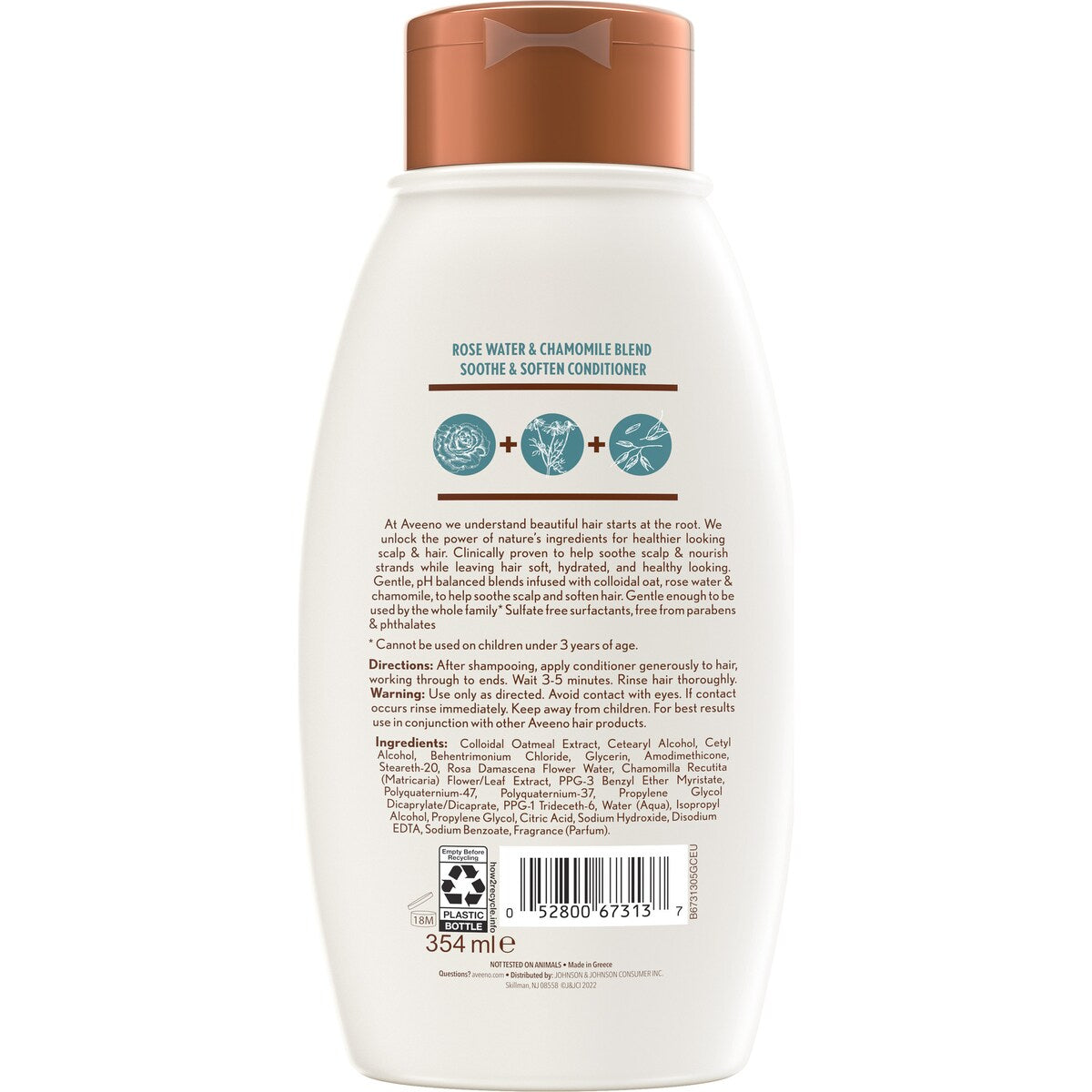 Aveeno Rose Water & Chamomile Conditioner For Dry Hair 354mL