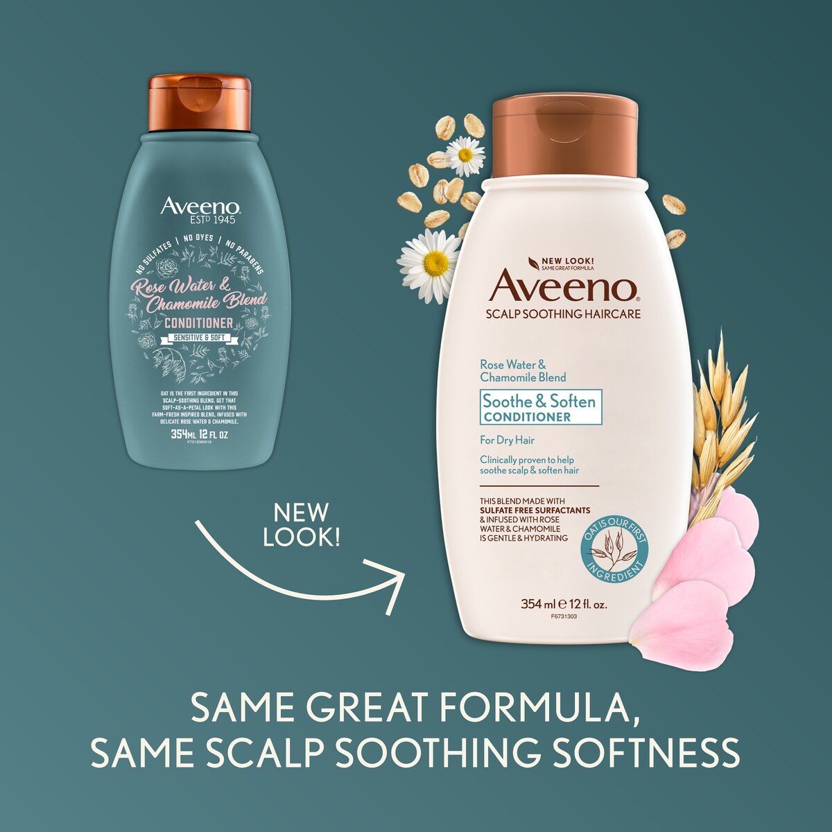 Aveeno Rose Water & Chamomile Conditioner For Dry Hair 354mL